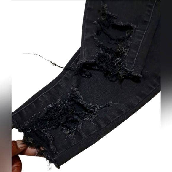 Pistola Arielle Skinny Jeans Size 27 Black Distressed Stretch Denim - Picture 12 of 15